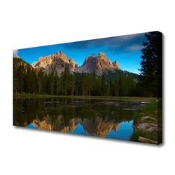 tulup.si Slika na platnu Forest lake landscape 120x60 cm