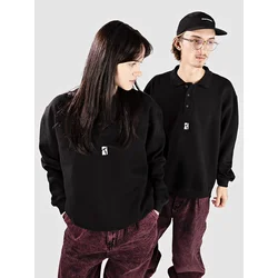 Poetic Collective Heavy Sweat Long Sleeve Polo black