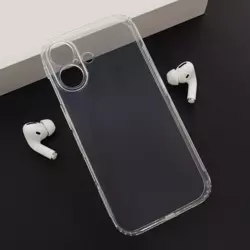 Maska Skin Silikon with pluggy za iPhone 16 transparent