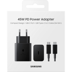 Samsung hišni polnilec Super Fast Charge EP-TA4510XBE 45W + kabel EP-DN975BBE TYPE C črn - original