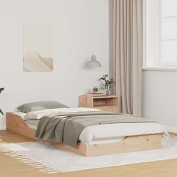 Krevetna konstrukcija Smeđa 100 x 220 cm Čvrsto borovo drvo Bež