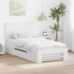 vidaXL Konstrukcija postelje Bela 90 x 200 cm Konstruiran les