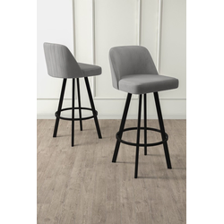 HANAH HOME Set barskih stolica (4 komada) Atex Grey Black