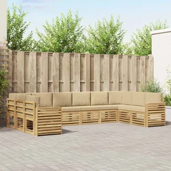 Set vanjskih sofa 10 pcs Bijela i bež 363 x 191,5 x 73 cm