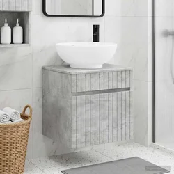 Umivaonik s policom za zid Betonska siva 49 x 44,5 x 66,5 cm