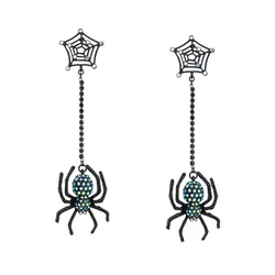 Betsey Johnson Uhani Halloween-Spinnennetz zelena/črna