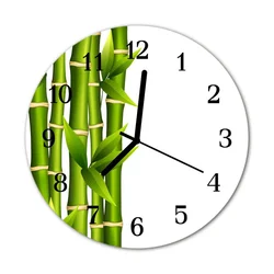 tulup.si Steklena okrogla ura Bamboo fi 30 cm