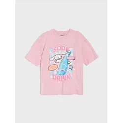 Sinsay - Pamučna majica sa printom Cinnamoroll - roze