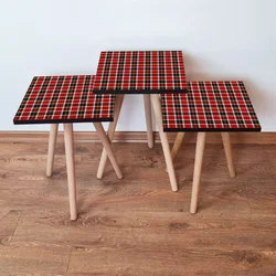 Hanah Home Set klub stočića 3Shp296, 3 komada, Šarena