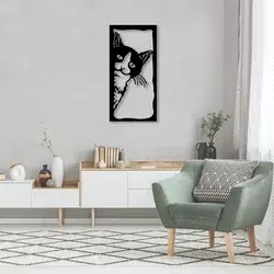 Wallity Zidna dekoracija The Cat, Crna