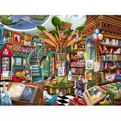 Puzzle 1500 kosov - Čarobna Disneyjeva knjigarna
