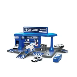 Alltoys Policijska bencinska črpalka + 2 avtomobila