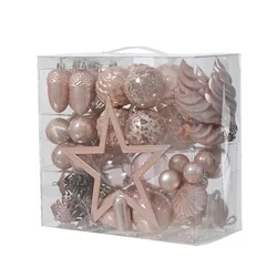 DECORIS Novogodišnji ukrasi za jelku sa zvezdom/ set 60/1 pink