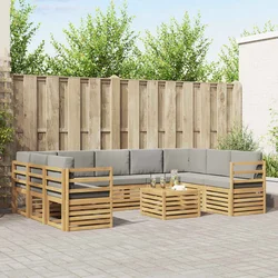 Set vanjskih sofa 10 kom. Bijela i svjetlosiva Poliester