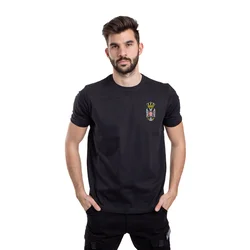 011Shop Muška majica kratkih rukava Grb - Vez, Crna