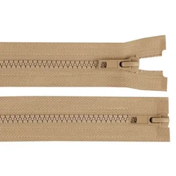 Zadrga bone št. 5 deljiva 2 drsnika / dvosmerna 70 cm jakna - rjava naravna