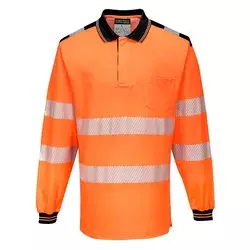 PW T184ONR-L PW3 Hi-Vis polo majica dugih rukava, veličina L – Boja: narandžasta