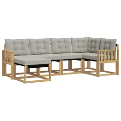 Set vanjskih sofa s jastukom 6 pcs Bijela i svjetlosiva