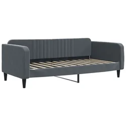 Vidaxl Raztegljiva postelja temno siva 90x200 cm žamet