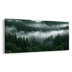 Slika zelena dolina, ovita v meglo - 120x60