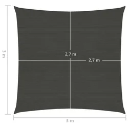 Jedro za zaštitu od sunca 160 g/m2 antracit 3 x 3 m HDPE