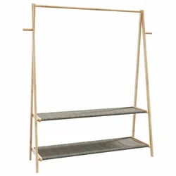 Stalak za odjeću s policama 132x45,5x150,5 cm od bambusa