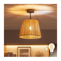 Brilagi - LED plafonski luster CERIA BOHO 1xE27/60W/230V prečnik 28 cm crna/smeđa