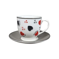 PORCELAN SET ZA KAFU 160ml 6/1 (SRCA/SIVI) JH-CS-160ZHC-9313