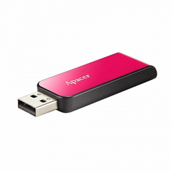 Apacer USB flash pogon, USB 2.0, 64GB, AH334, ružičasti, AP64GAH334P-1, USB A, s uvlačivim konektorom