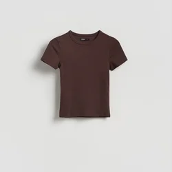 Reserved - Slim fit majica kratkih rukava s mešavinom modalnih vlakana