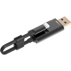 ednet Čitač kartica za pametni telefon/tablet računalo Ednet Smart Memory, Apple Lightning, USB 3.1, microSD, crni