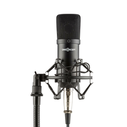 OneConcept MIC-700, crni, studijski mikrofon, O 34 mm, univerzalni, pauk, zaštita protiv vjetra, XLR