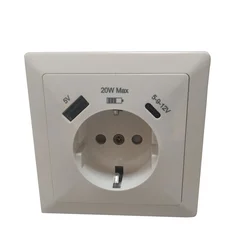 WLT 1238LT Vtičnica shuko USB A+C