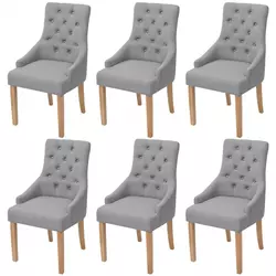 Blagovaonska stolica od tkanine (Hrastovo drvo i tkanina), 6 komada