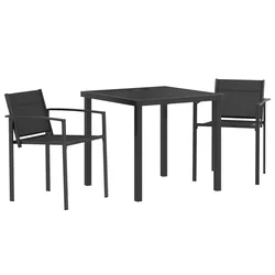 Set vanjskog namještaja 3 pcs Crna i antracit 80 x 80 x 73 cm