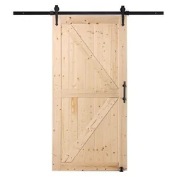 VEVOR Drsna hlevska vrata s kompletom strojne opreme 106.7x213.4 cm rjava