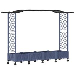 Povišeni krevet s mrežom i krovom Siva 207 x 40 x 129 cm PP