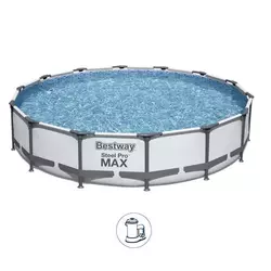 Bazen za dvorište Bestway Max 305x76cm sa čeličnim ramom filter pumpom sivo-ext