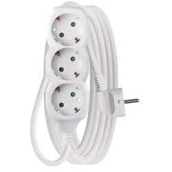 Podaljšek 5 m/3 vtičnice/beli/PVC/1,5 mm2