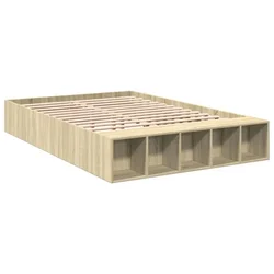 Vidaxl Posteljni okvir sonoma hrast 135x190 cm inženirski les