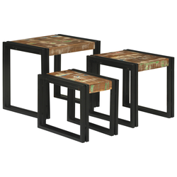 Stol za slaganje 3 pcs Čvrsto drvo recikliranog drva i metal