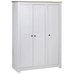 Ormar od borovine s 3 vrata bijeli 118 x 50 x 171,5 cm Panama