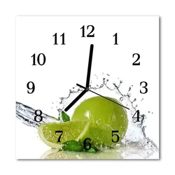 tulup.si Steklena kvadratna ura Lime vode 30x30 cm