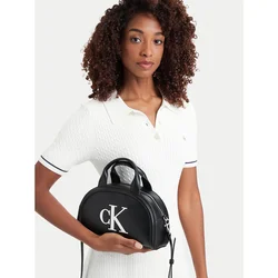 Calvin Klein Torba za čez ramo BOLD črna / srebrna