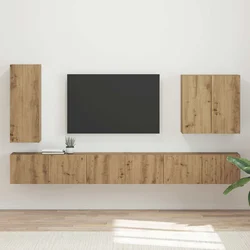 Set zidnog ormarića za TV Zidne 6 pcs Umjetnički hrast