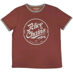 Alice In Chains Circle Emblem Ringer Red XL Majica