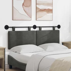vidaXL Visoki naslon za glavo Enobarvno Temno siva 150 x 55 x 5 cm