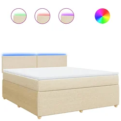 vidaXL vidaXL Box spring postelja z vzmetnico krem 180x200 cm blago, (21308985)