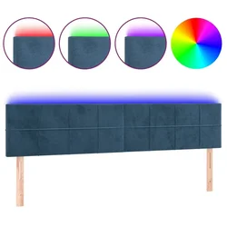 LED uzglavlje tamnoplavo 160x5x78/88 cm baršunasto