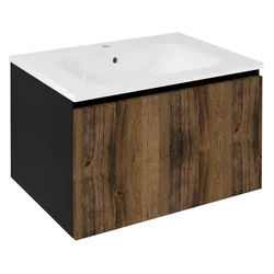 SAPHO Elegantna Umyvalna Omarica LOREA 70cm, Dub Collingwood/Črna Mat